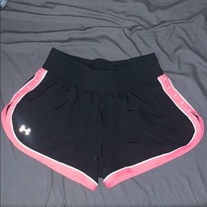 black and pink underarmour shorts